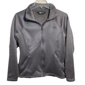 The North Face Woman's Full Zip Jacket Size Medium Gray Soft Fuzzy Sweatshirt *s